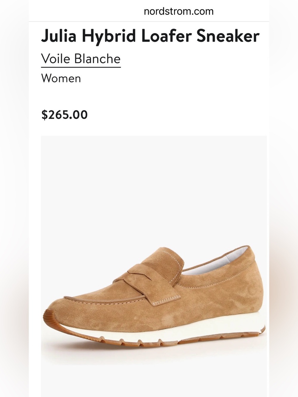 NWT VOILE BLANCHE Julia Hybrid Loafer Sneaker in Caramel - Picture 2 of 15